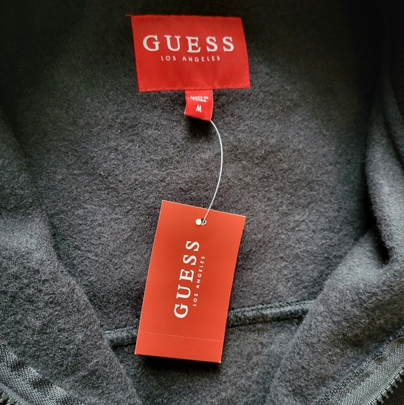 Guess Men Zip Mock Black Sliver Fleece Lined Jacket - Picture 9 of 10